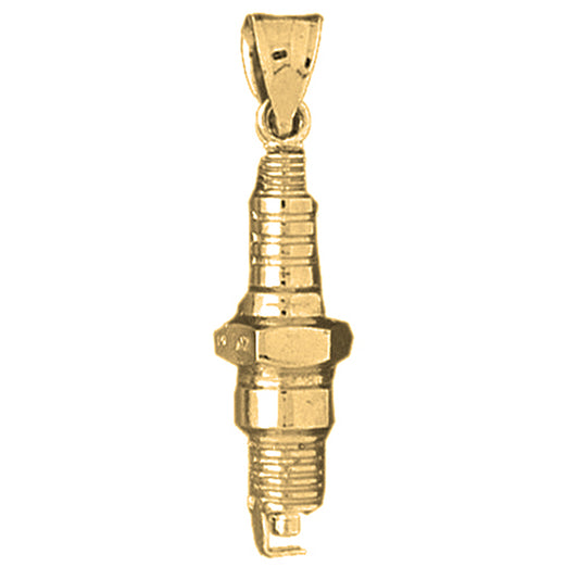 Yellow Gold-plated Silver Spark Plug Pendant