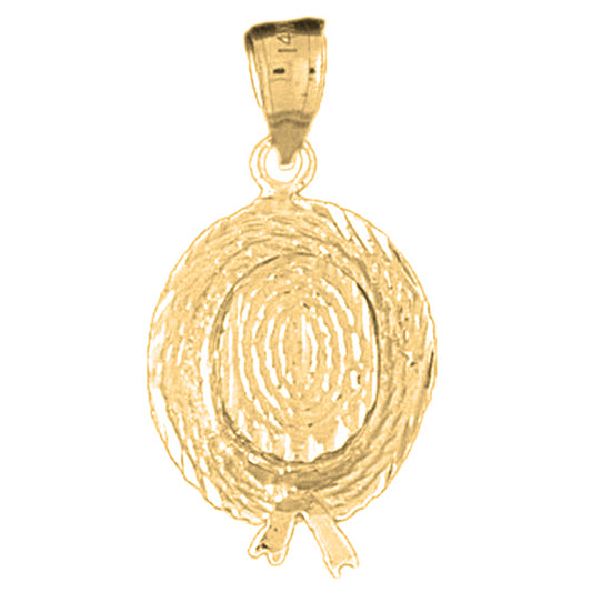 Yellow Gold-plated Silver 3D Hat Pendant