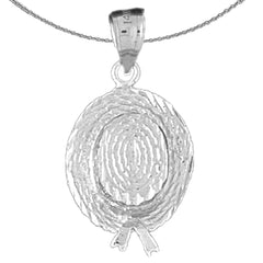 Sterling Silver 3D Hat Pendant (Rhodium or Yellow Gold-plated)