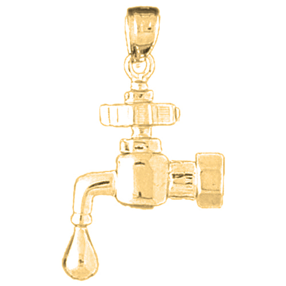 Yellow Gold-plated Silver Faucet Pendant