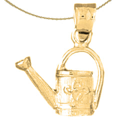 Sterling Silver Watering Can Pendant (Rhodium or Yellow Gold-plated)