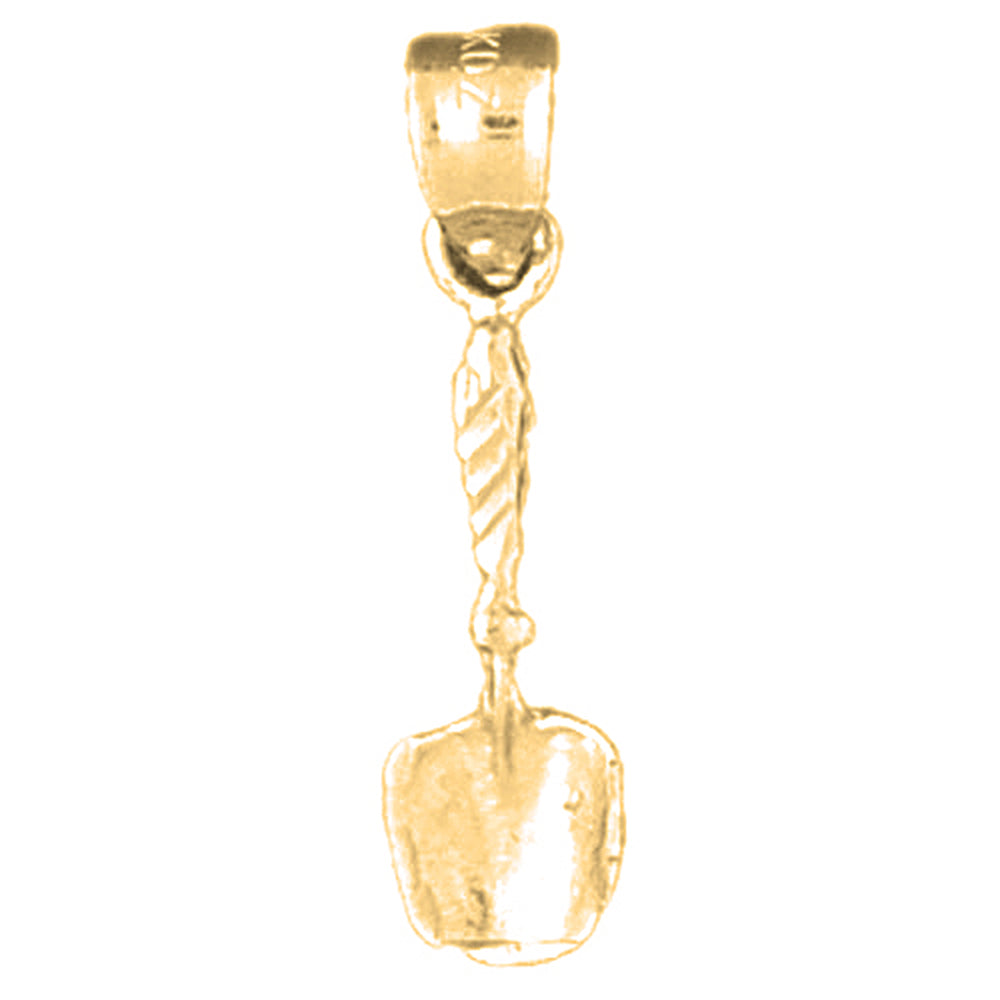 Yellow Gold-plated Silver Shovel Pendant