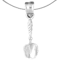 Sterling Silver Shovel Pendant (Rhodium or Yellow Gold-plated)