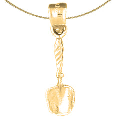 Sterling Silver Shovel Pendant (Rhodium or Yellow Gold-plated)