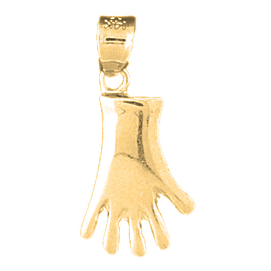 Yellow Gold-plated Silver Gloves Pendant