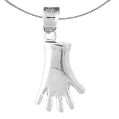 Sterling Silver Gloves Pendant (Rhodium or Yellow Gold-plated)
