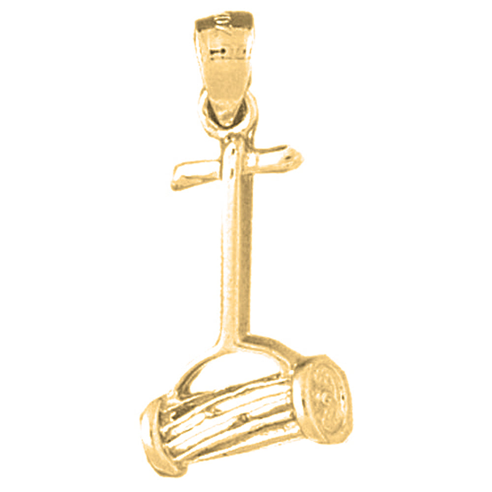 Yellow Gold-plated Silver Lawn Mower Pendant