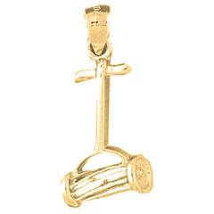 Yellow Gold-plated Silver Lawn Mower Pendant