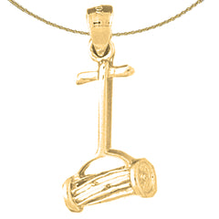 Sterling Silver Lawn Mower Pendant (Rhodium or Yellow Gold-plated)