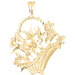 Yellow Gold-plated Silver Flower Pendant