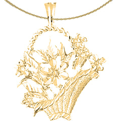 Sterling Silver Flower Pendant (Rhodium or Yellow Gold-plated)