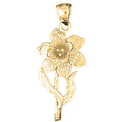 Yellow Gold-plated Silver Flower Pendant