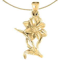 Sterling Silver Flower Pendant (Rhodium or Yellow Gold-plated)