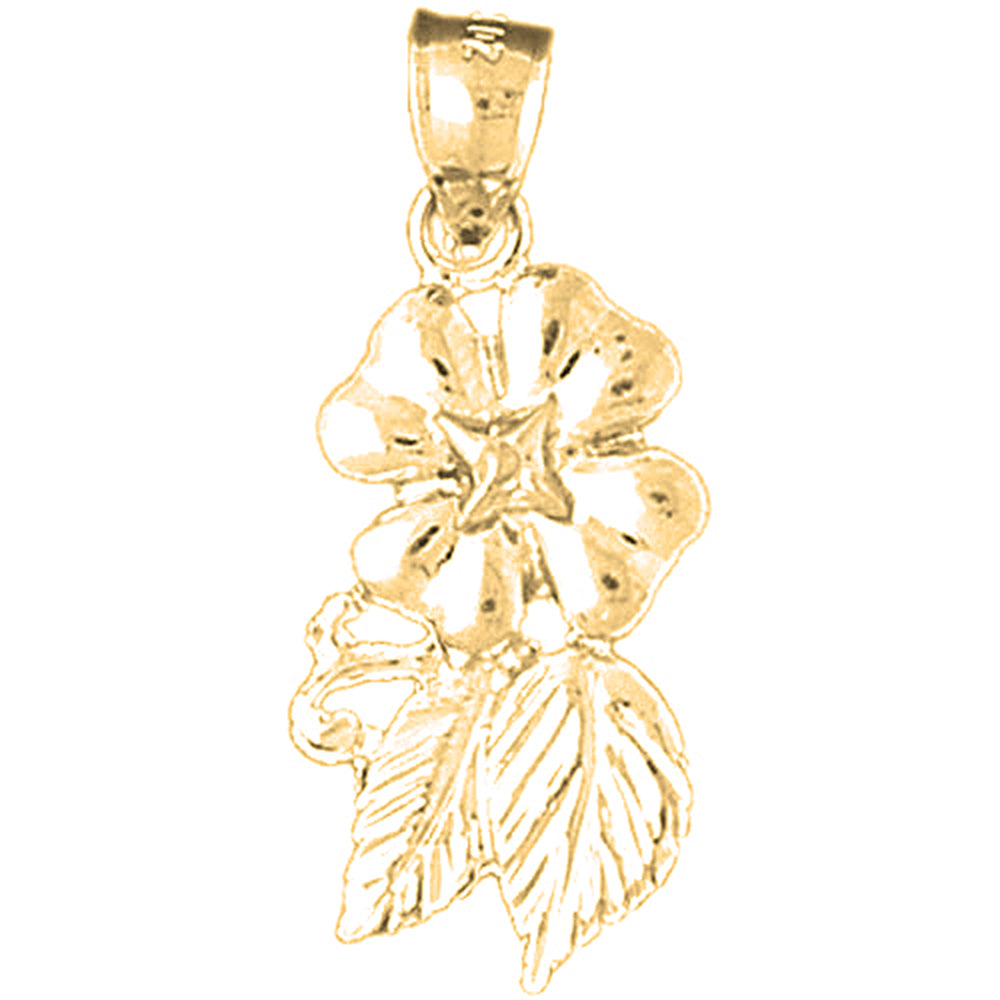 Yellow Gold-plated Silver Flower Pendant