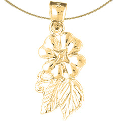 Sterling Silver Flower Pendant (Rhodium or Yellow Gold-plated)