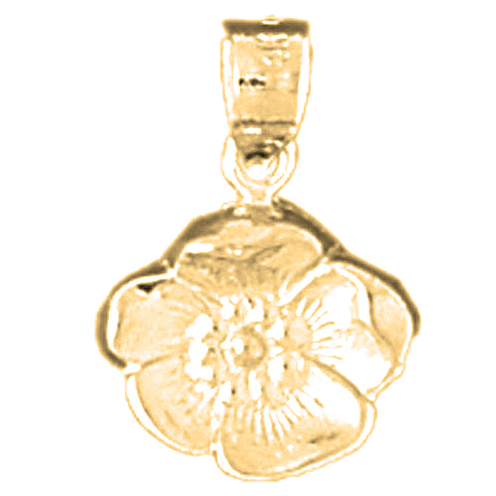 Yellow Gold-plated Silver Flower Pendant