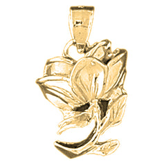 Yellow Gold-plated Silver Flower Pendant