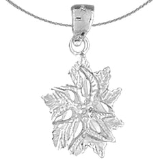 Sterling Silver Flower Pendant (Rhodium or Yellow Gold-plated)