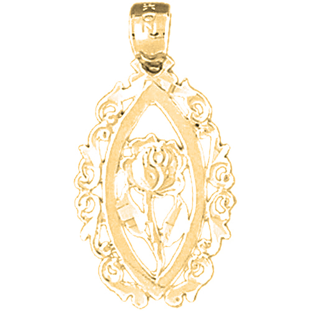 Yellow Gold-plated Silver Flower Pendant