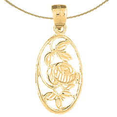 Sterling Silver Flower Pendant (Rhodium or Yellow Gold-plated)