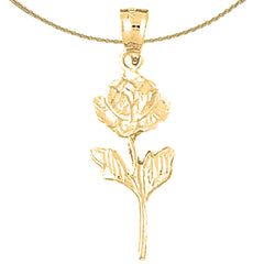 Sterling Silver Flower Pendant (Rhodium or Yellow Gold-plated)