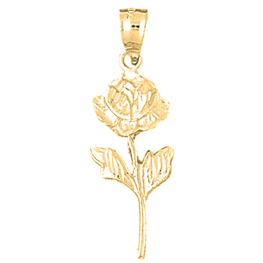 Yellow Gold-plated Silver Flower Pendant