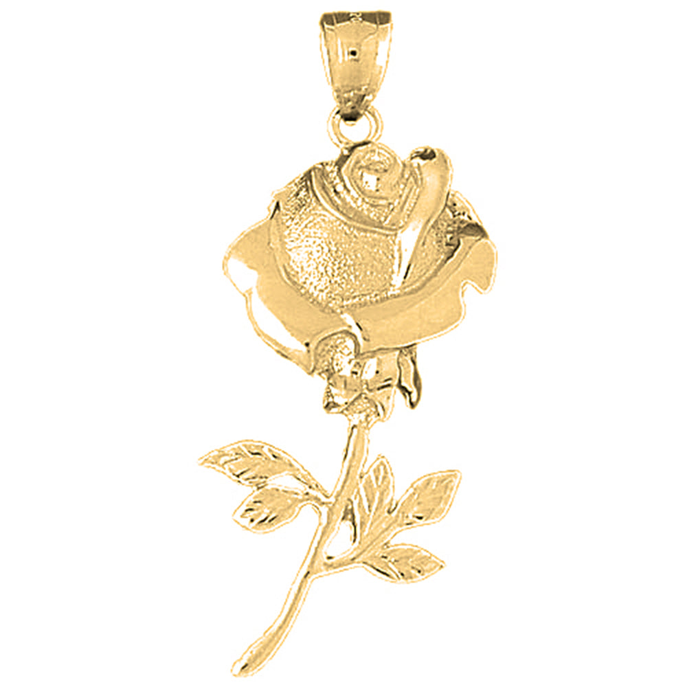 Yellow Gold-plated Silver Flower Pendant