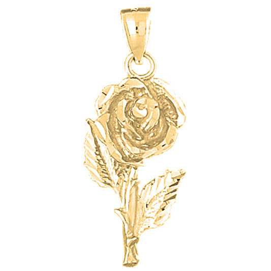 Yellow Gold-plated Silver Flower Pendant