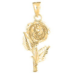 Yellow Gold-plated Silver Flower Pendant