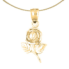 Sterling Silver Flower Pendant (Rhodium or Yellow Gold-plated)