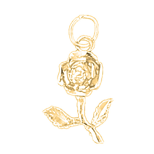 Yellow Gold-plated Silver Flower Pendant