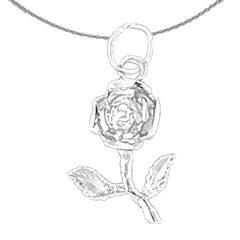 Sterling Silver Flower Pendant (Rhodium or Yellow Gold-plated)