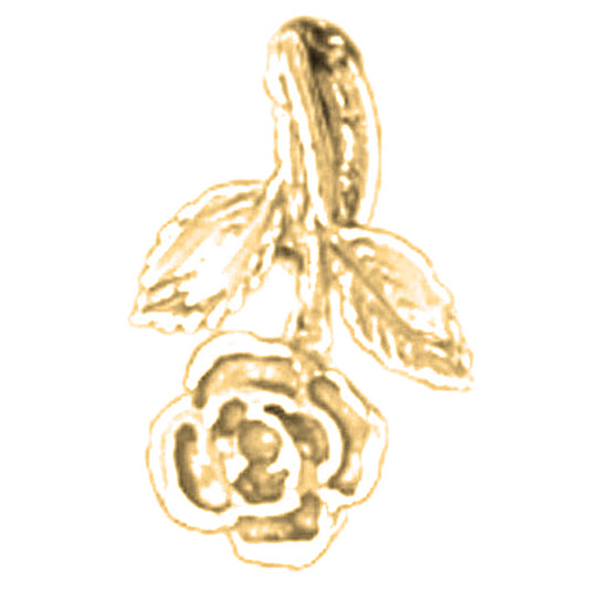 Yellow Gold-plated Silver Flower Pendant