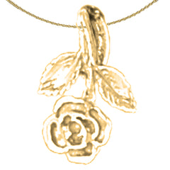 Sterling Silver Flower Pendant (Rhodium or Yellow Gold-plated)