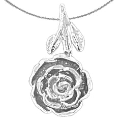 Sterling Silver Flower Pendant (Rhodium or Yellow Gold-plated)