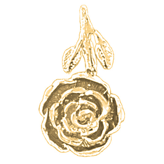 Yellow Gold-plated Silver Flower Pendant