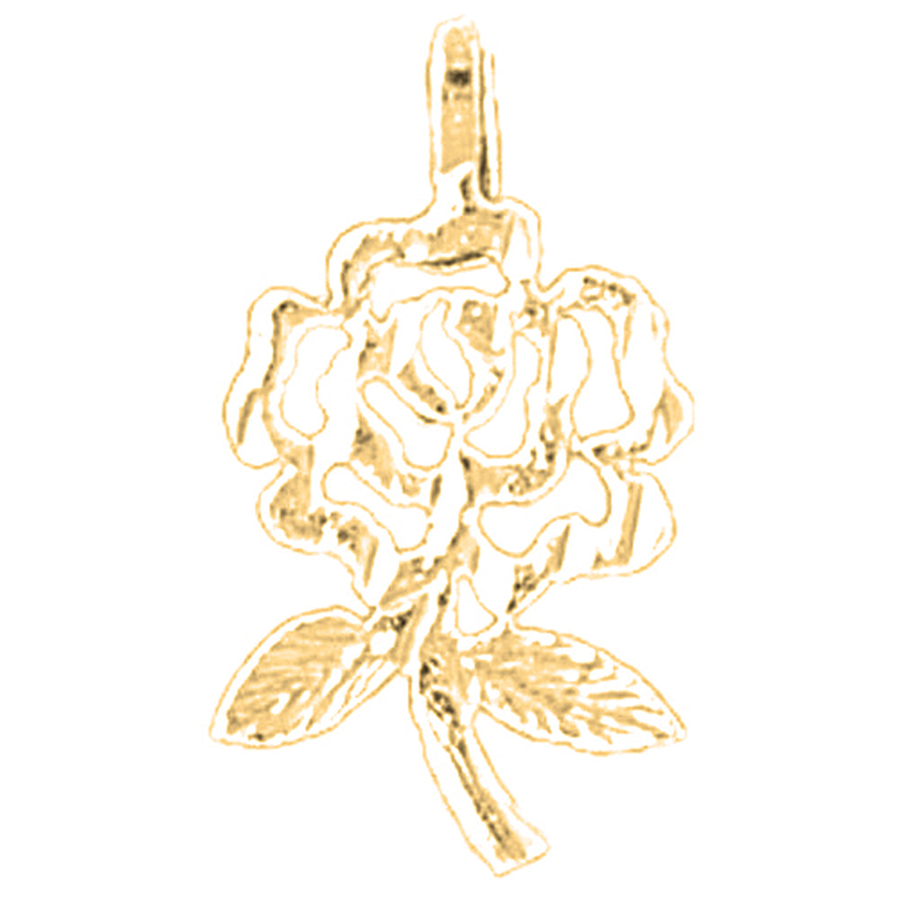 Yellow Gold-plated Silver Flower Pendant