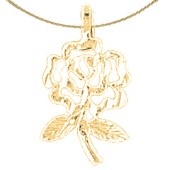 Sterling Silver Flower Pendant (Rhodium or Yellow Gold-plated)