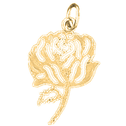 Yellow Gold-plated Silver Flower Pendant