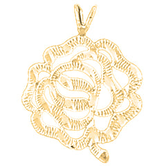 Yellow Gold-plated Silver Flower Pendant