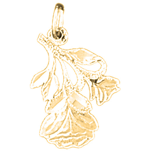 Yellow Gold-plated Silver Flower Pendant