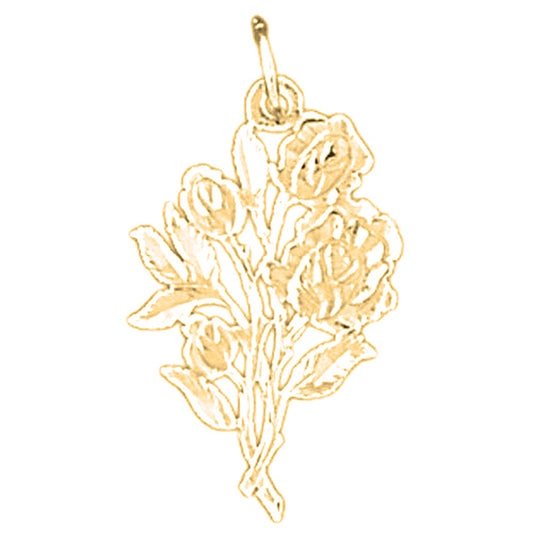 Yellow Gold-plated Silver Flower Pendant