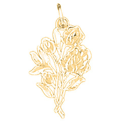 Yellow Gold-plated Silver Flower Pendant