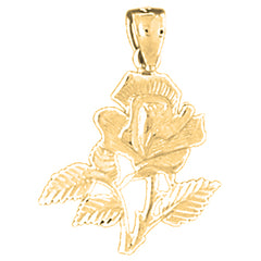 Yellow Gold-plated Silver Flower Pendant