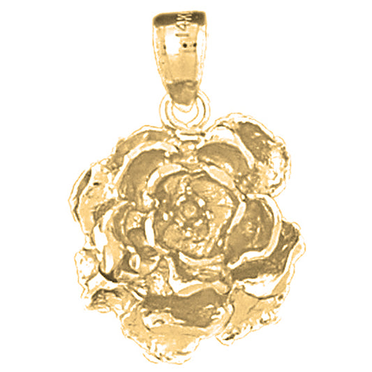 Yellow Gold-plated Silver Flower Pendant