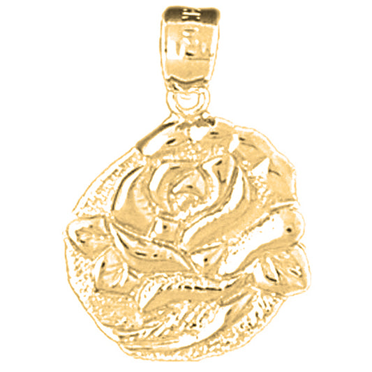 Yellow Gold-plated Silver Flower Pendant