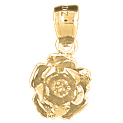 Yellow Gold-plated Silver Flower Pendant