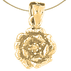 Sterling Silver Flower Pendant (Rhodium or Yellow Gold-plated)