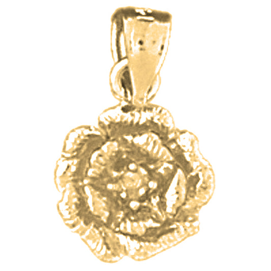 Yellow Gold-plated Silver Flower Pendant