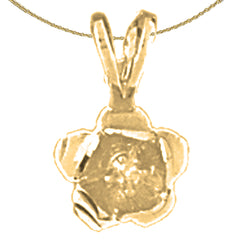 Sterling Silver Flower Pendant (Rhodium or Yellow Gold-plated)